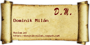 Dominik Milán névjegykártya
